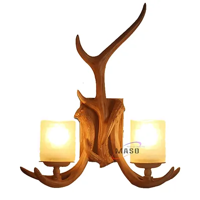 Vintage lighting resin antler wall sconces lamp lights for bedroom