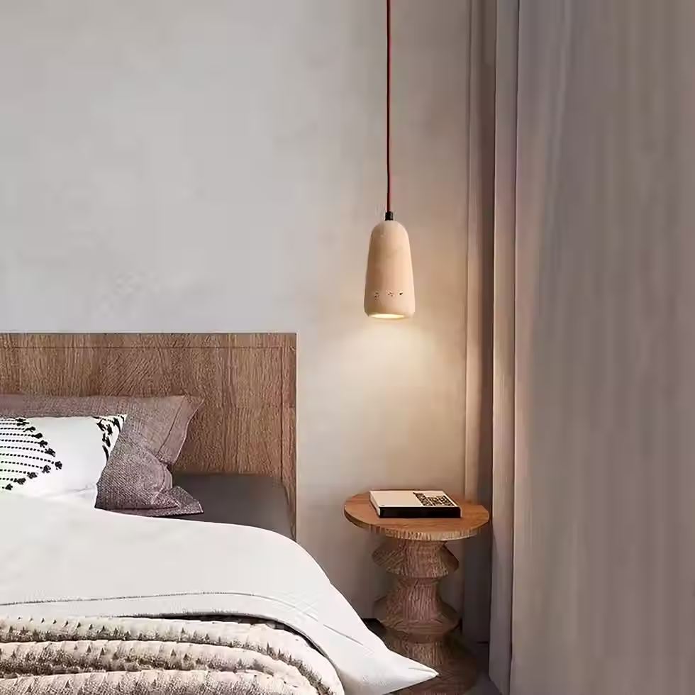 Thumbnail: Travertine Egg Drop Pendant – Slim Integrated LED_5
