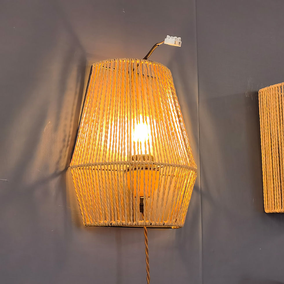 الصورة المصغرة: Charming Paper Rope Wall Lamp Real Picture