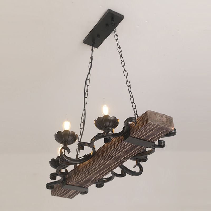 الصورة المصغرة: Rustic Wooden Dining Chandelier 2