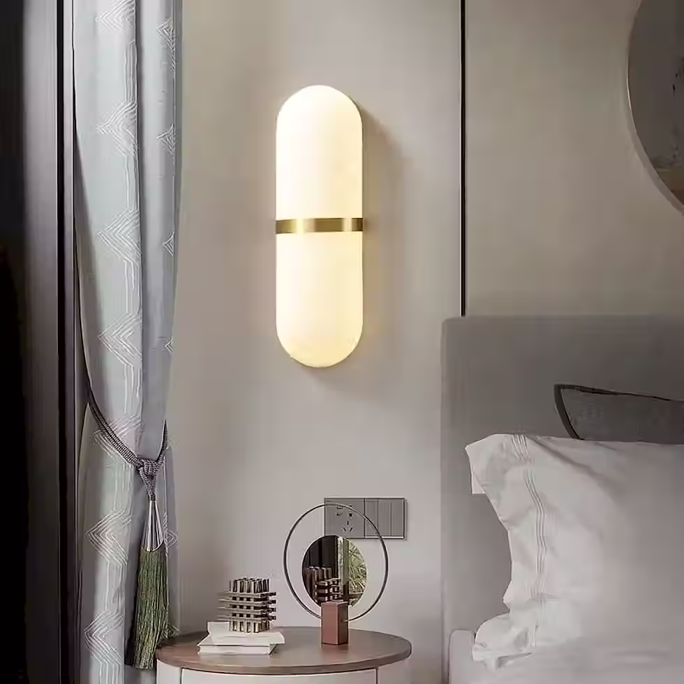 Capsula Alabaster Pill Wall Sconce – Banded Integrated LED Light
