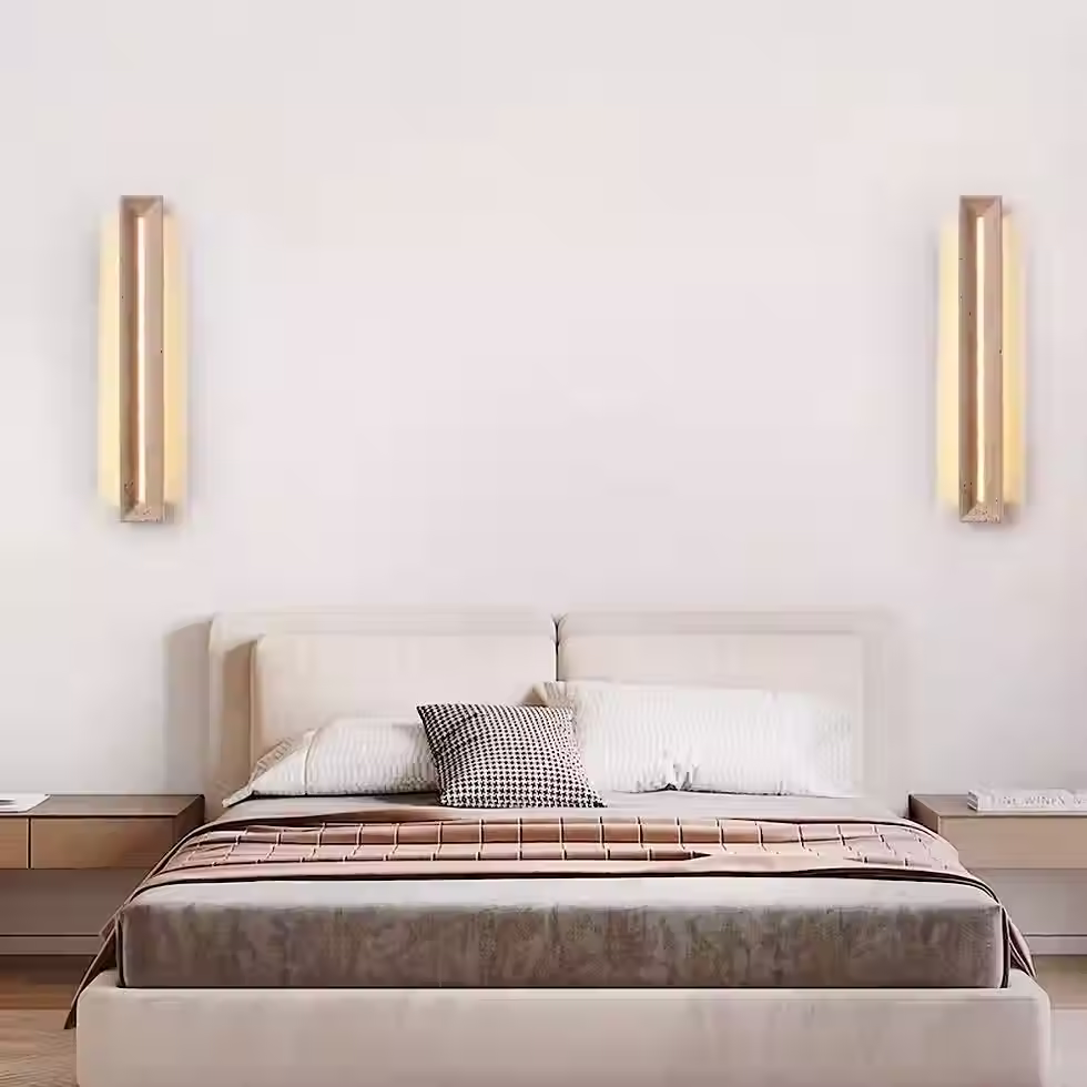 Thumbnail: Travertine Linear Wall Light – Recessed Warm LED Tall Stone Plank