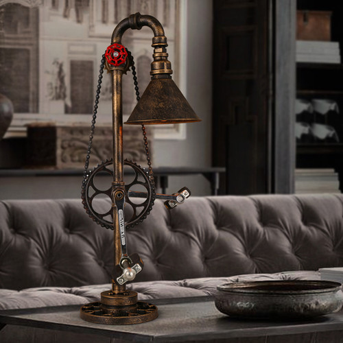 Industrial decor pipe light design LED bike table desk lamp Maso