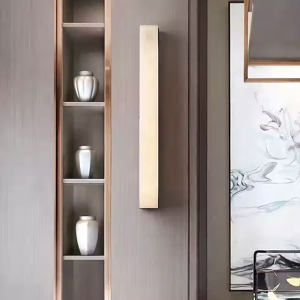 Lumina Slim Alabaster Bar Wall Light – Integrated LED Linear Glow