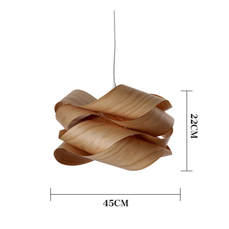 Miniatura: Creative wood fur pendant lamp shade bamboo light fixture 3