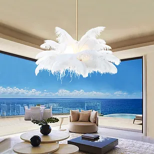 Feather light fxiture home furniture modern chandelier lamp