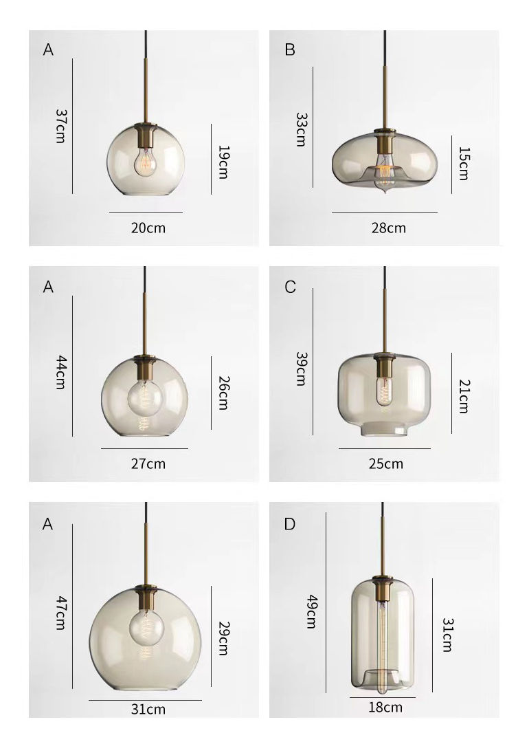 Thumbnail: Home decor cognac color glass art design hanging lighting
