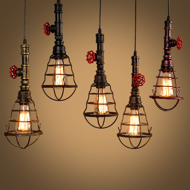 Thumbnail: Mini Water Pipe Chandelier Light LED Bulb Hanging Lamp