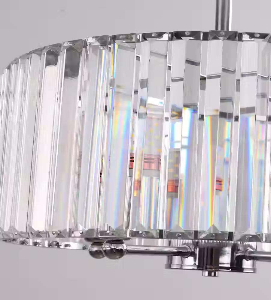 Miniature : Crystal Prism Drum Ceiling Light - Chrome, E14