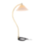 Elegant Curved Solid Wood Floor Lamp with Pleated Shade