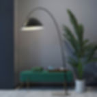 Миниатюра: Modern Arc Floor Lamp with Brass Finish & Marble Base Application 2