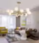 Brass Starburst Chandelier with Milky Glass Globes - 6/12-Head