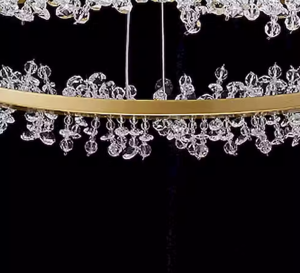 Miniatura: Crystal Floret Ring Chandelier - Gold, Integrated LED
