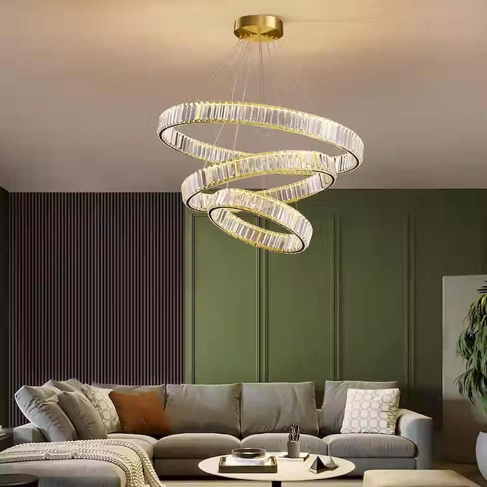 Miniatura: Slim Crystal Ring LED Chandelier - Gold, Round, Linear & Multi-Ring