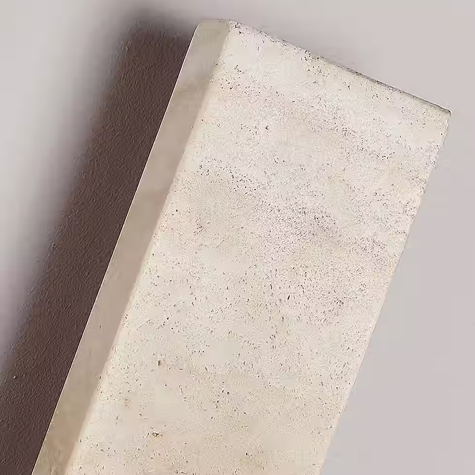Miniatura: Travertine Slab Wall Light – Backlit Stone Plank Halo Warm LED Strip