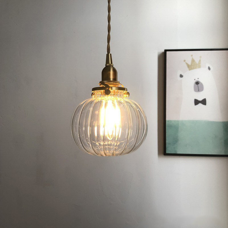 Miniature : Transparent pumpkin shape design glass decor hanging light
