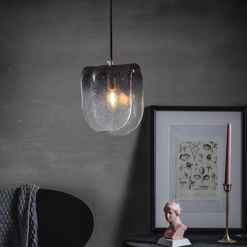 Miniature : Modern home decor smoke grey simple glass pendant light