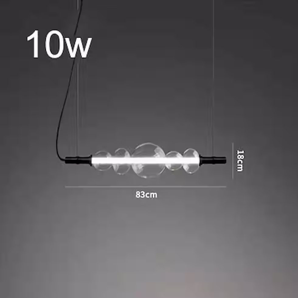 Thumbnail: Crystal Bubble Linear LED Pendant - 83/140cm Clear Glass, Cool White_2