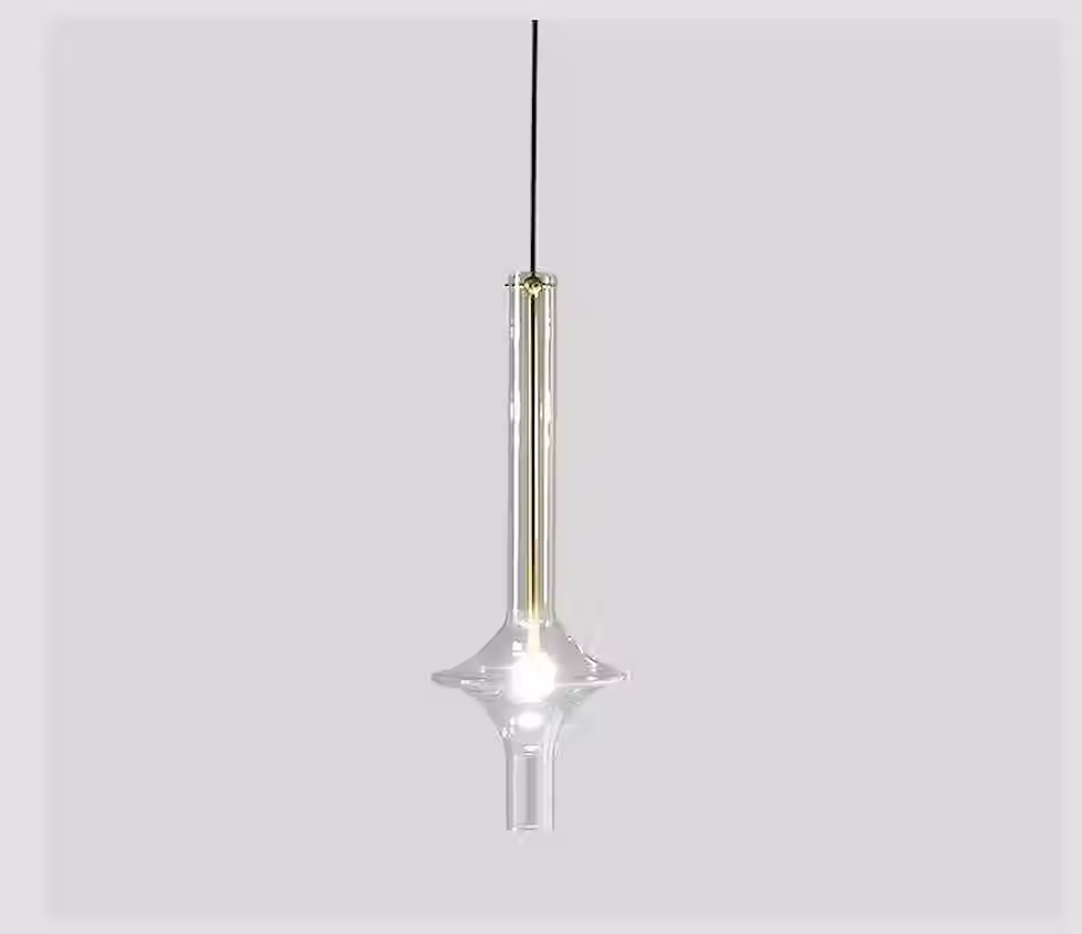 Miniatura: Spinning-Top Glass Pendant – 3 Sizes, Clear/Smoke, Brass Cap, G9_2