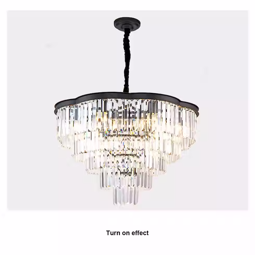 Miniaturbild: Scalloped 5-Tier Crystal Chandelier - Gold, E14