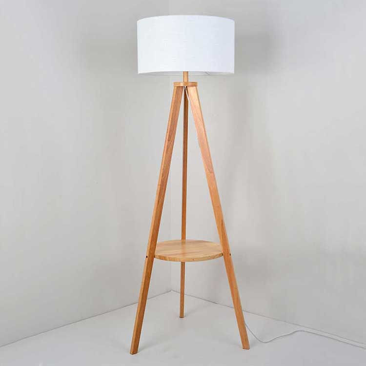 Miniatura: Wooden tripod reading standing floor lamp 2