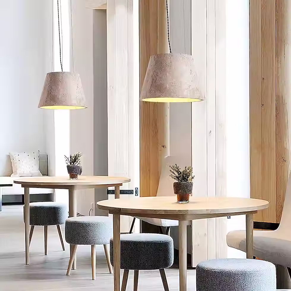 الصورة المصغرة: Yellow Travertine Bucket Pendant Light – Truncated Cone E27_7
