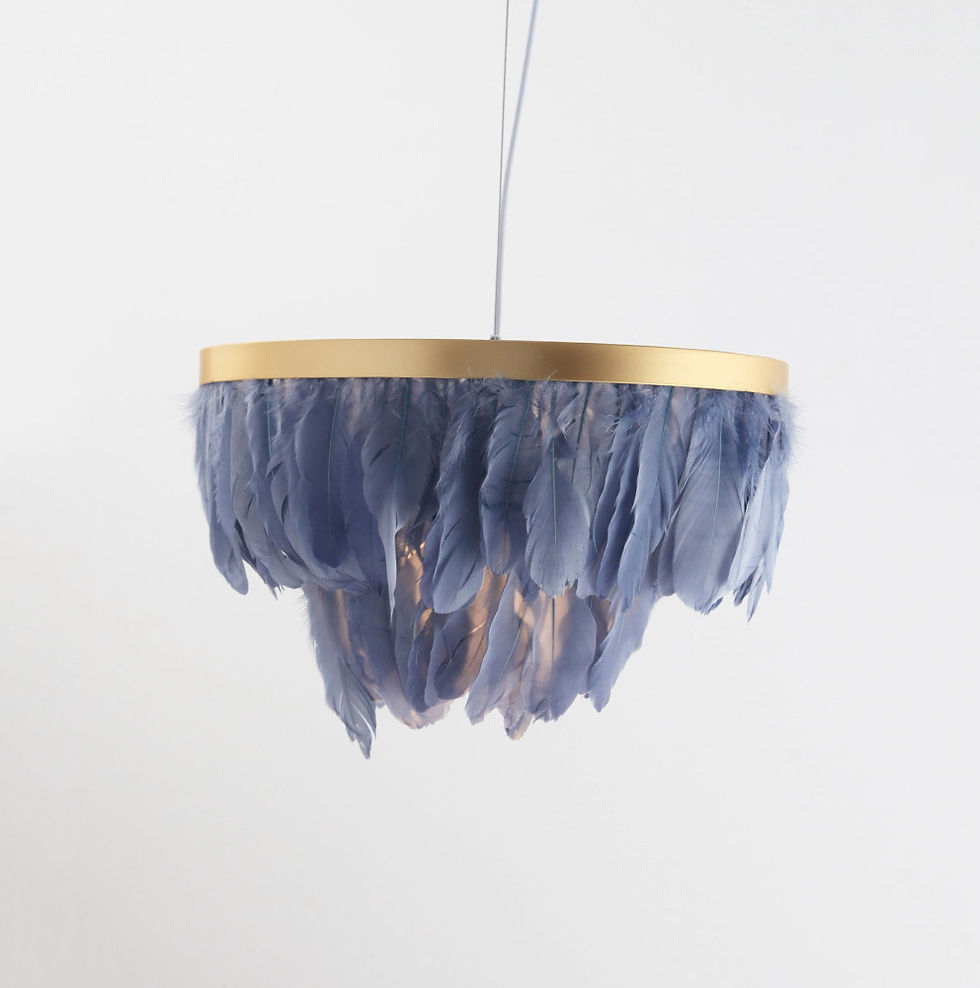 Thumbnail: Ceiling light modern chandelier furniture lamp white feathers lights