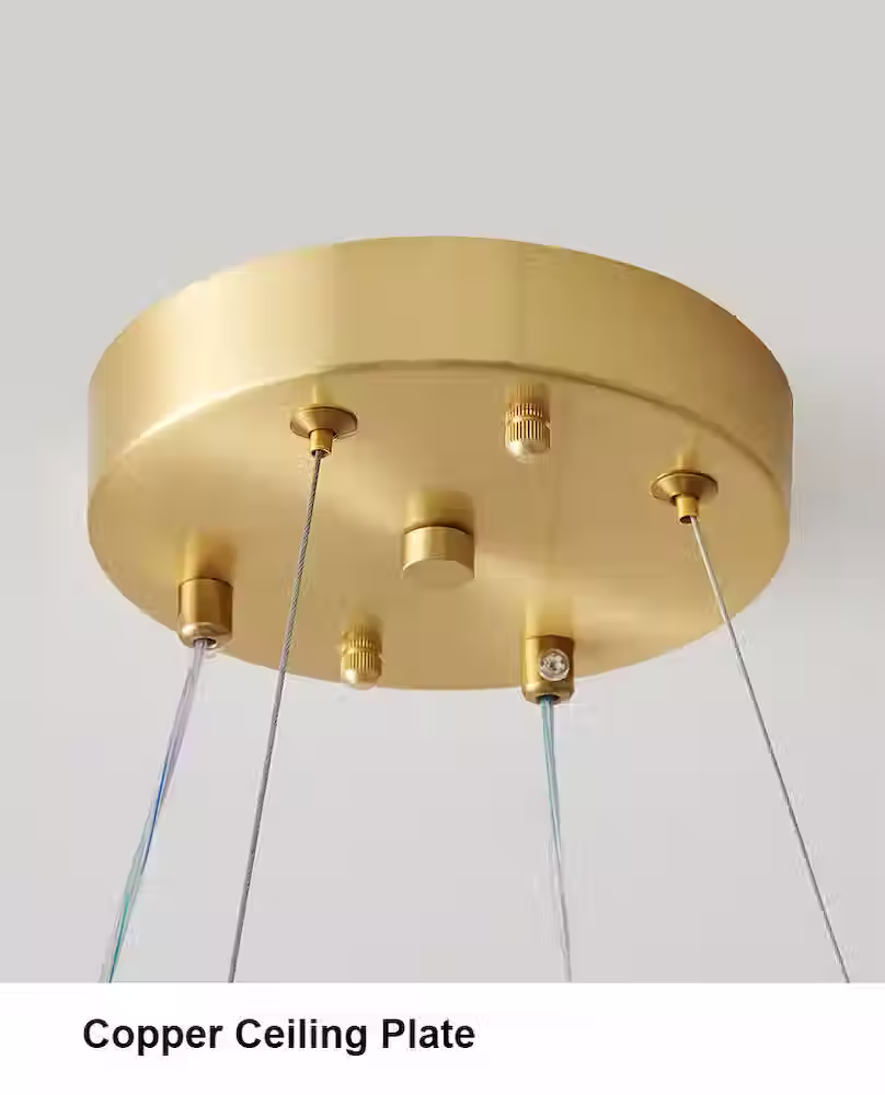 الصورة المصغرة: Beaded Curved-Strand LED Pendant - 8/11-Bead or Combo Brass