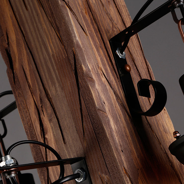 Thumbnail: Vintage wooden light hanging box lamp chandelier lights