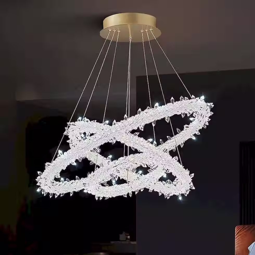 Miniatura: Crystal-Floret Wreath LED Ring Pendant - Dia 30-80cm, 3-CCT_4