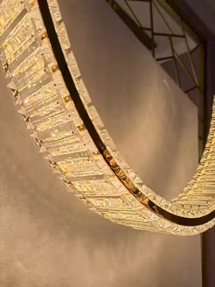 Miniaturbild: Crystal U-Arc Pendant on Leather Drop Rod – LED 4000K, D40/60/80 + Set_4