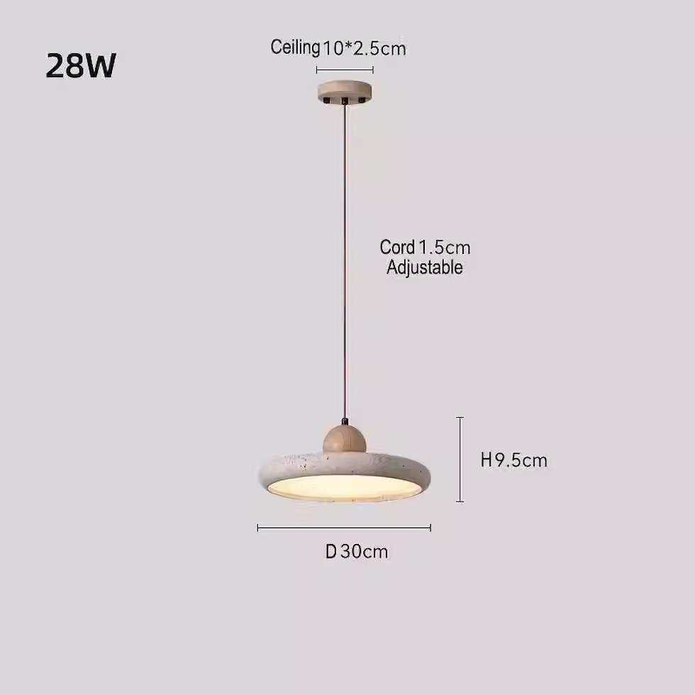 Miniatura: Travertine UFO Disc Pendant Light – Built-in LED 36W D40cm_2