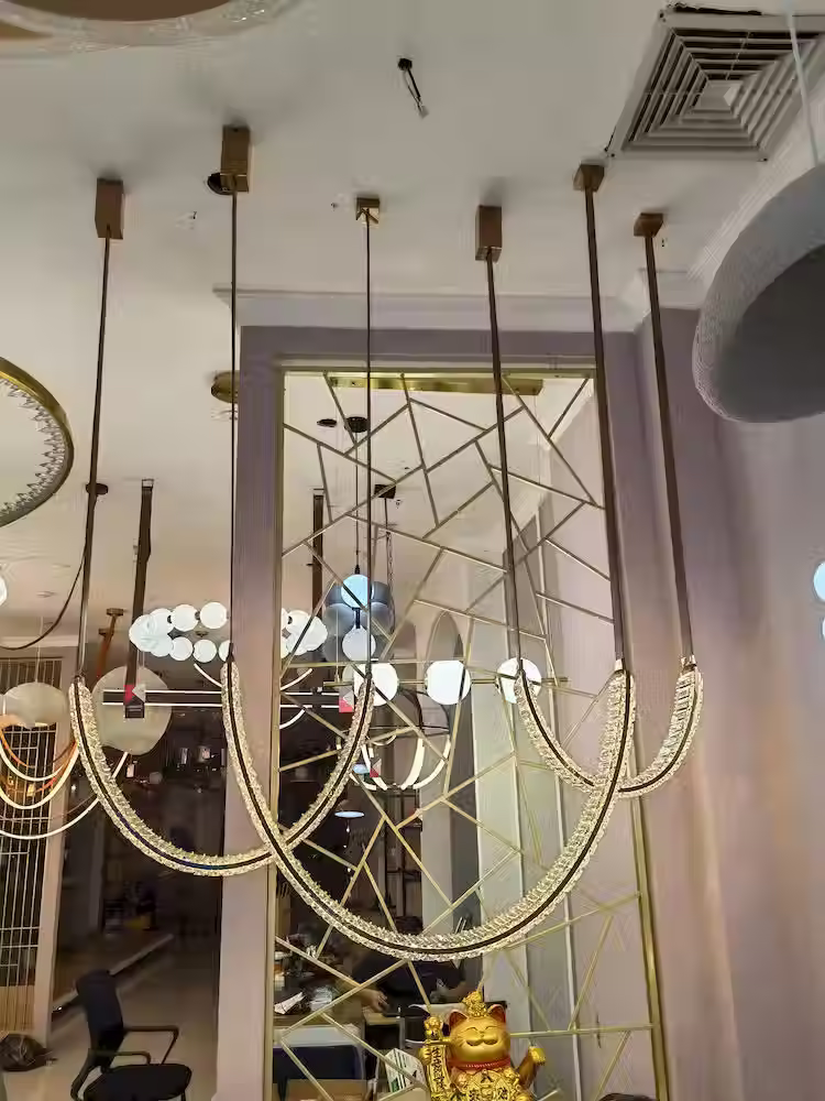 Miniature : Crystal U-Arc Pendant on Leather Drop Rod – LED 4000K, D40/60/80 + Set_5