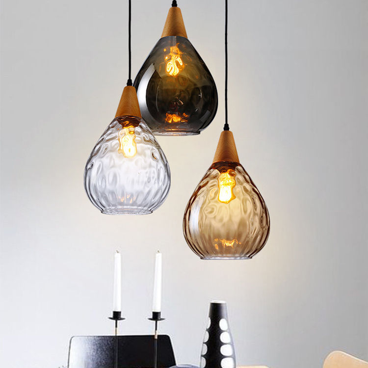Miniatura: Home decor modern design water drop shape glass hanging light