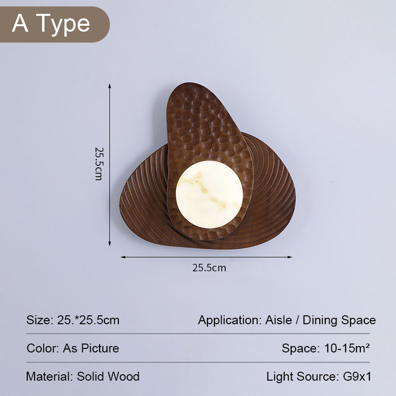 Miniatura: Artisan Wood Wall Sconce with Marble Accent 2