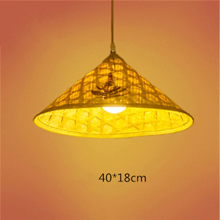Миниатюра: Farmhouse decorative bamboo hat shade design pendant lamp 4