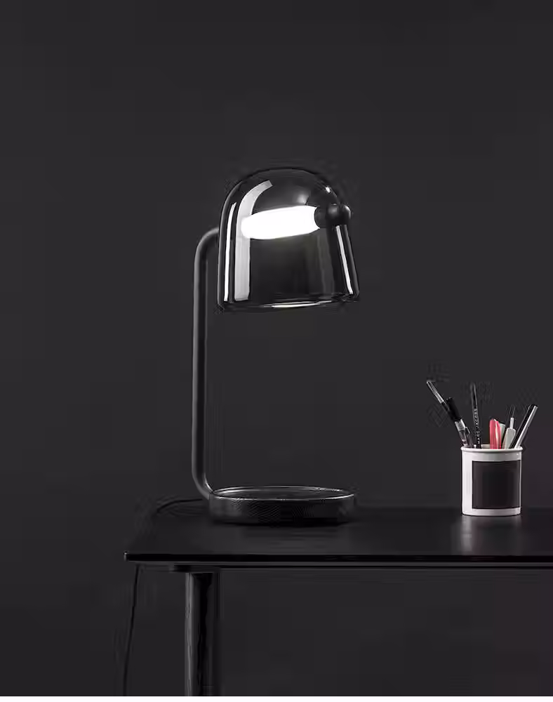 Miniatura: Bell Glass Pendant with Leather Strap – LED 8W 3000K, Ø20xH19cm_14