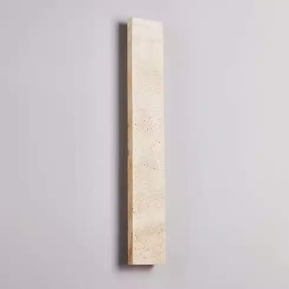 Miniatura: Travertine Slab Wall Light – Backlit Stone Plank Halo Warm LED Strip