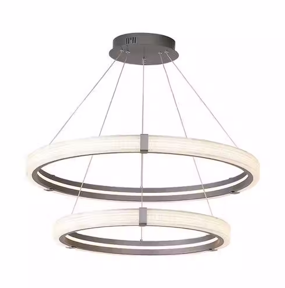 Miniatura: Tiered Bead-Textured Ring LED Chandelier - 2/3-Tier Bronze, 3-CCT_2