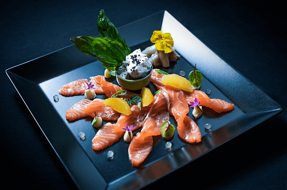 Saumon gravlax et sa chantilly au wasabi