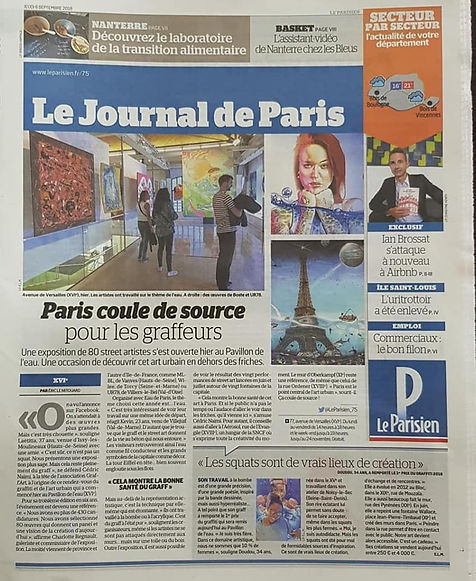 UR-78 participation au prix du Graffiti et du Street Art 2018 article paru dans le Parisien avec la tole de UR-78, deco graffiti