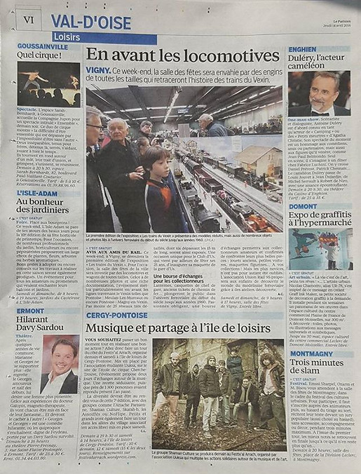 UR-78 article paru dans Le Parisien du 16 avril 2016 pour l'exposition graffiti et street art