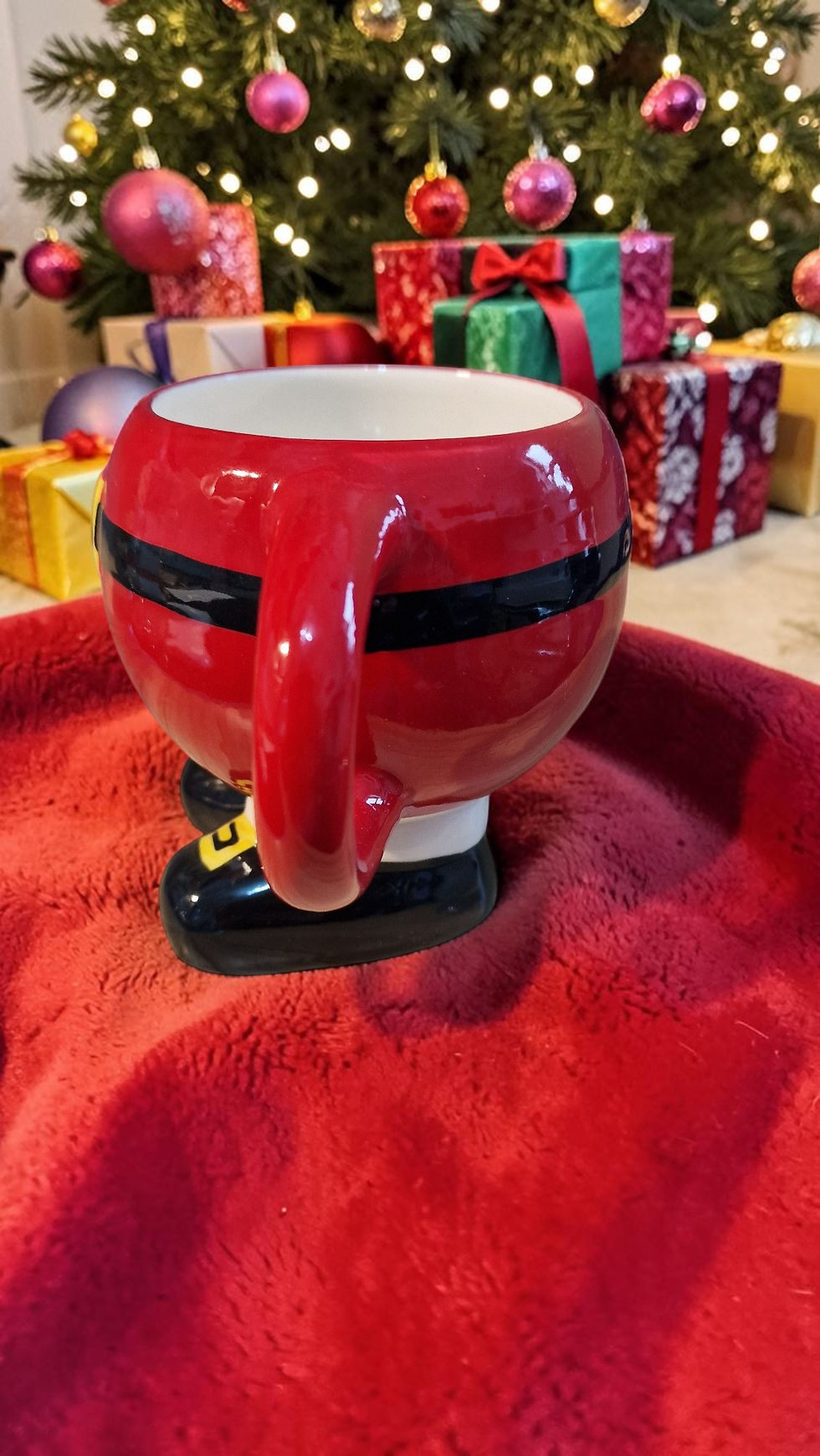 Thumbnail: Santa Belt Ceramic Mug with Feet
