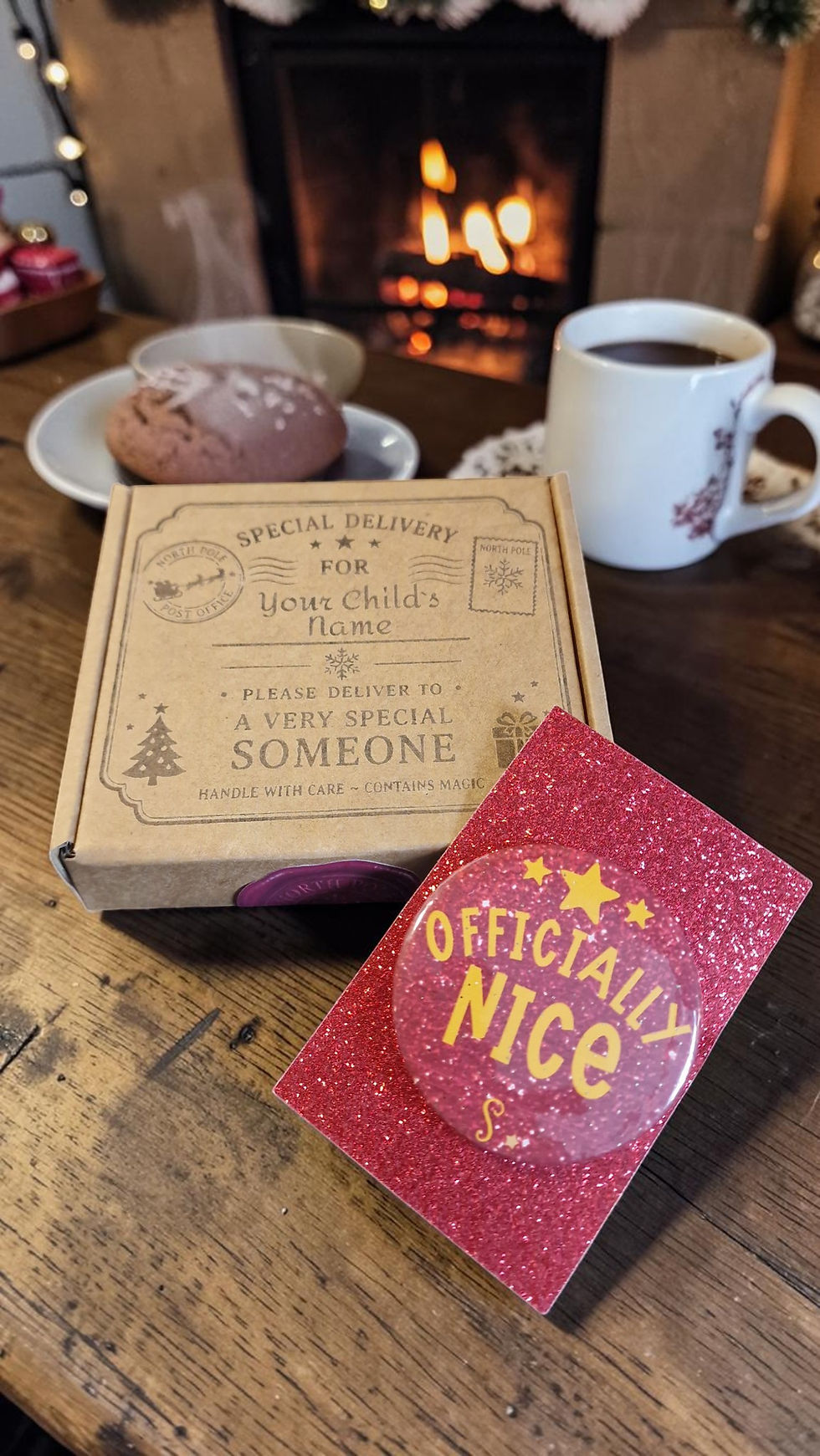 Thumbnail: Personalised Officially Nice Badge Gift Box | Message from Santa | Christmas Keepsake