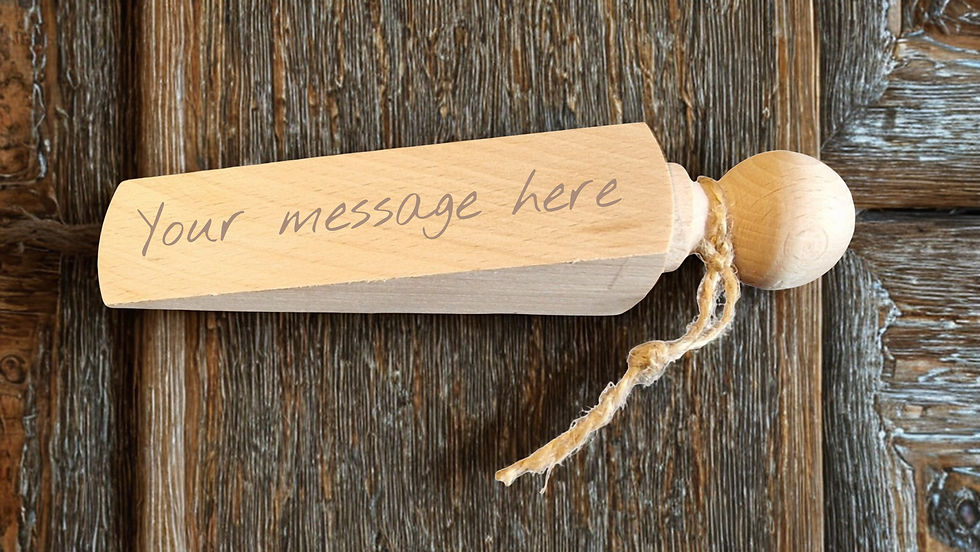 Thumbnail: Personalised Engraved Wooden Door Wedge (Funny Door Stop)