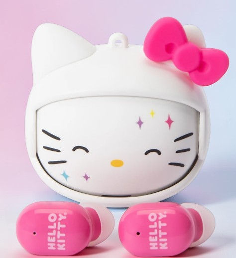 Thumbnail: Hello Kitty Wireless Earbuds with Rotating Charging Case – Official Sanrio, Built-In Mic, Super Cute!