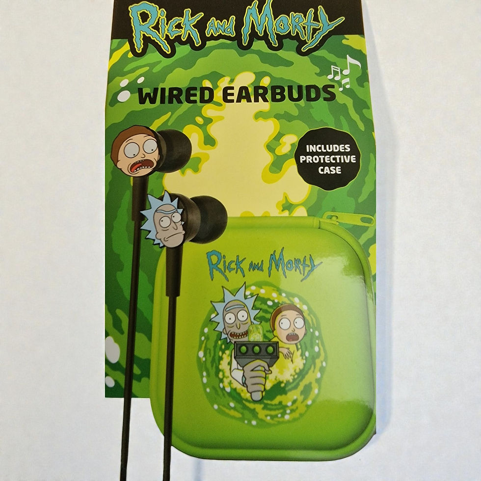 Thumbnail: Rick and Morty Wired Earbuds – Shockproof, Water-Resistant Case, Official Collectible