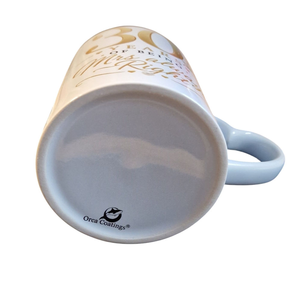 Thumbnail: 30th Anniversary Mug Set with Heart Handles, Premium Orca Coated Pearl Anniversary Gift for Husband and Wife,