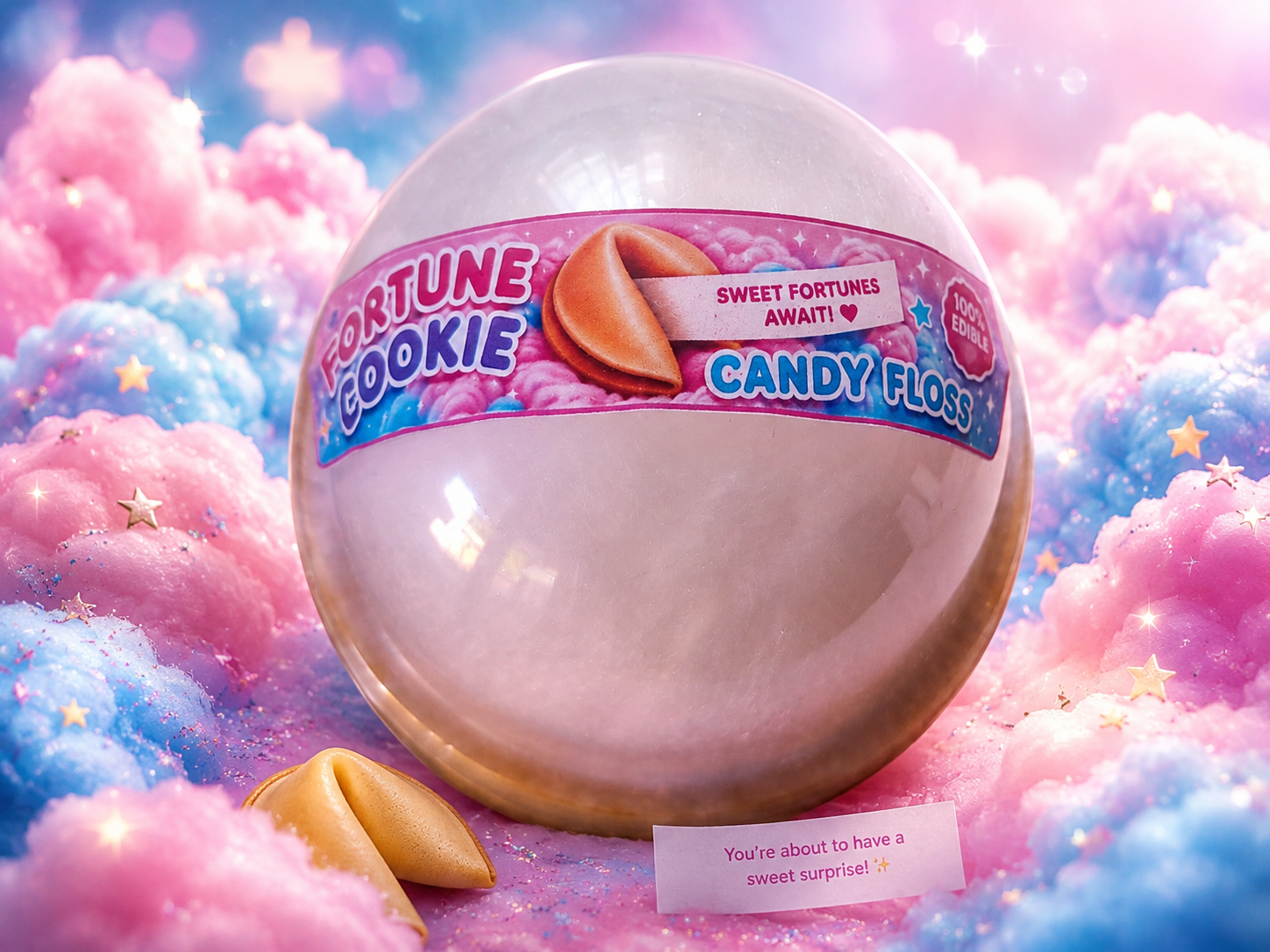 Personalised Fortune Cookie Candy Floss Gift Set (Pack of 6)