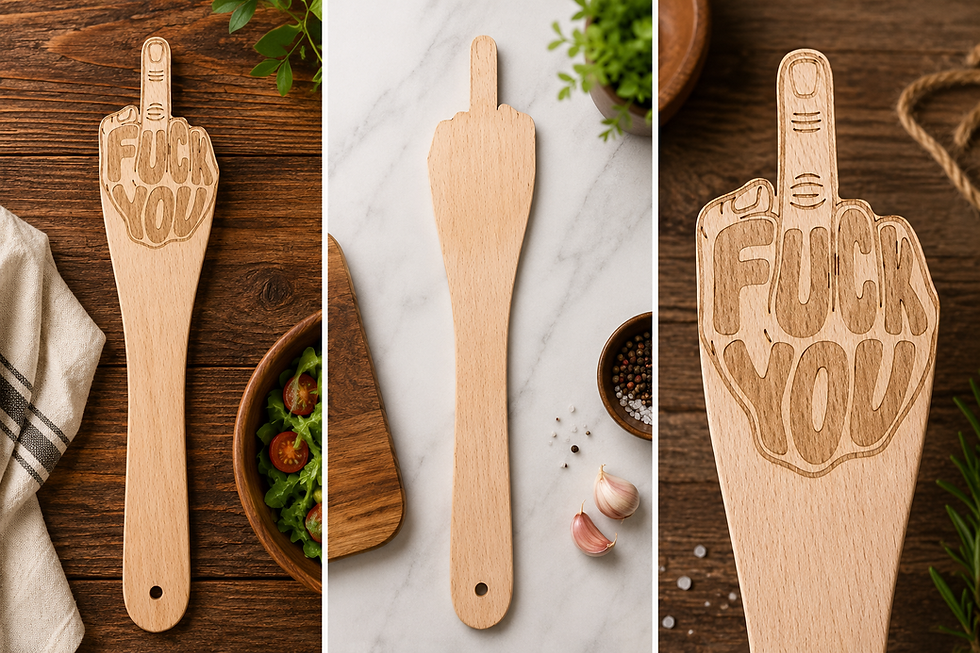 Thumbnail: Funny "Fk You" Engraved Wooden Spatula | Novelty Wooden Cooking Spoon | Rude Kitchen Gift | Handmade in UK**